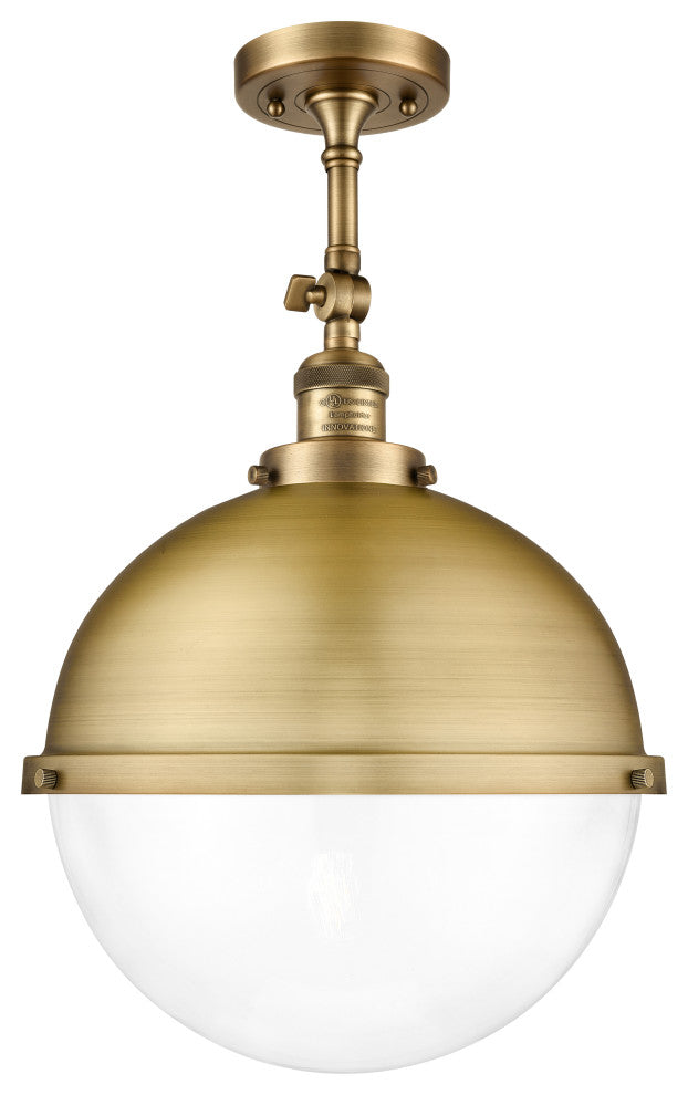 INNOVATIONS 201F-BB-HFS-122-BB-LED 1-Light Semi-Flush Mount Brushed Brass