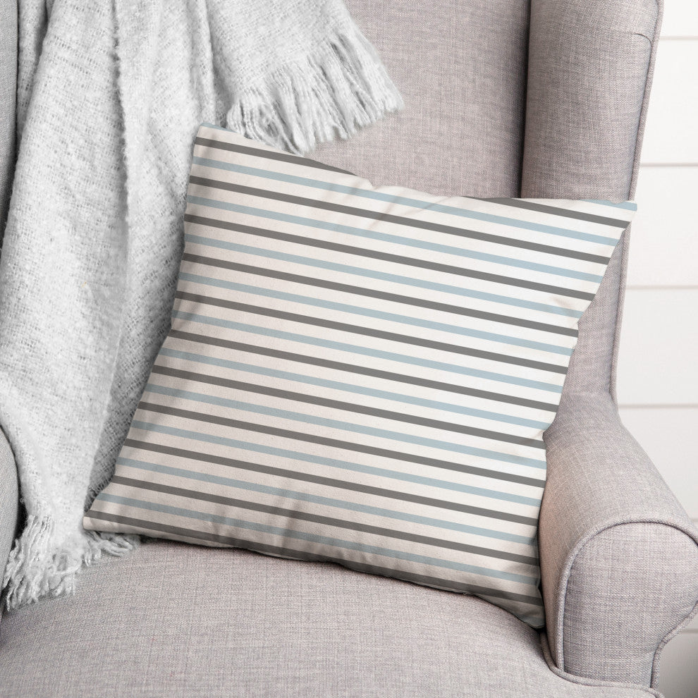 Simple Blue Stripes 18x18 Spun Poly Pillow