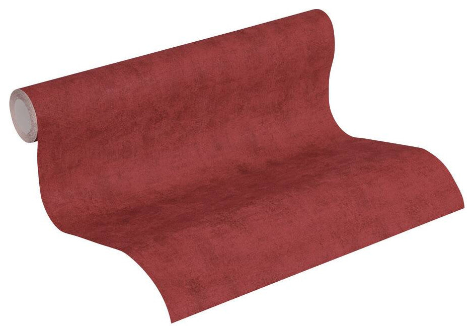 Plain Textured Wallpaper, Random Grainy Spots, 374172, Bordeaux Red, 1 Roll