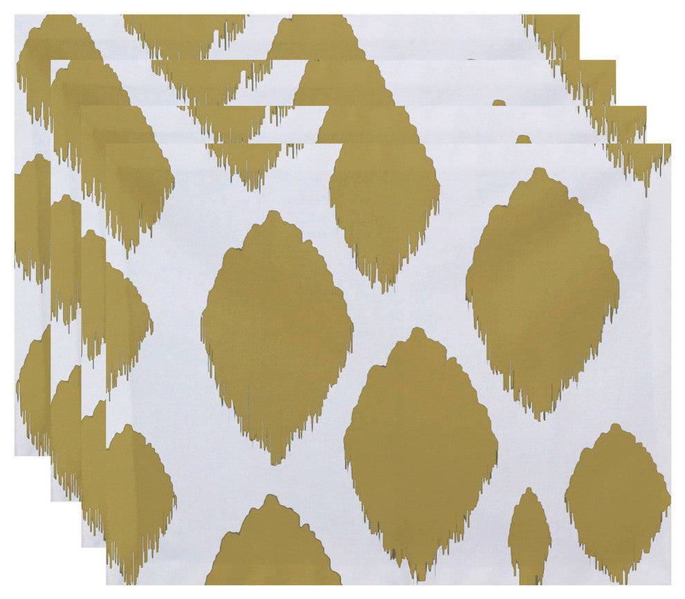 Geometric Decorative Placement, Yellow, Set of 4