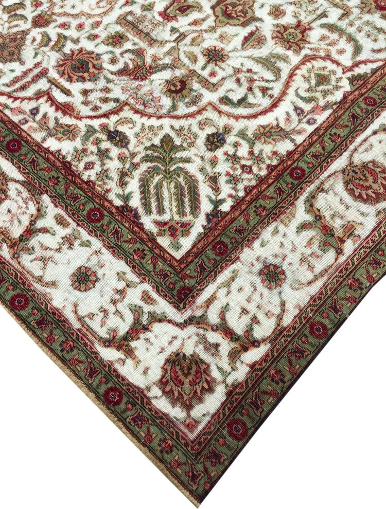 Distressed Dayne Ivory Hand-Knotted Rug, 9''5x12''5
