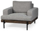 41" Gray and Black Linen Club Chair