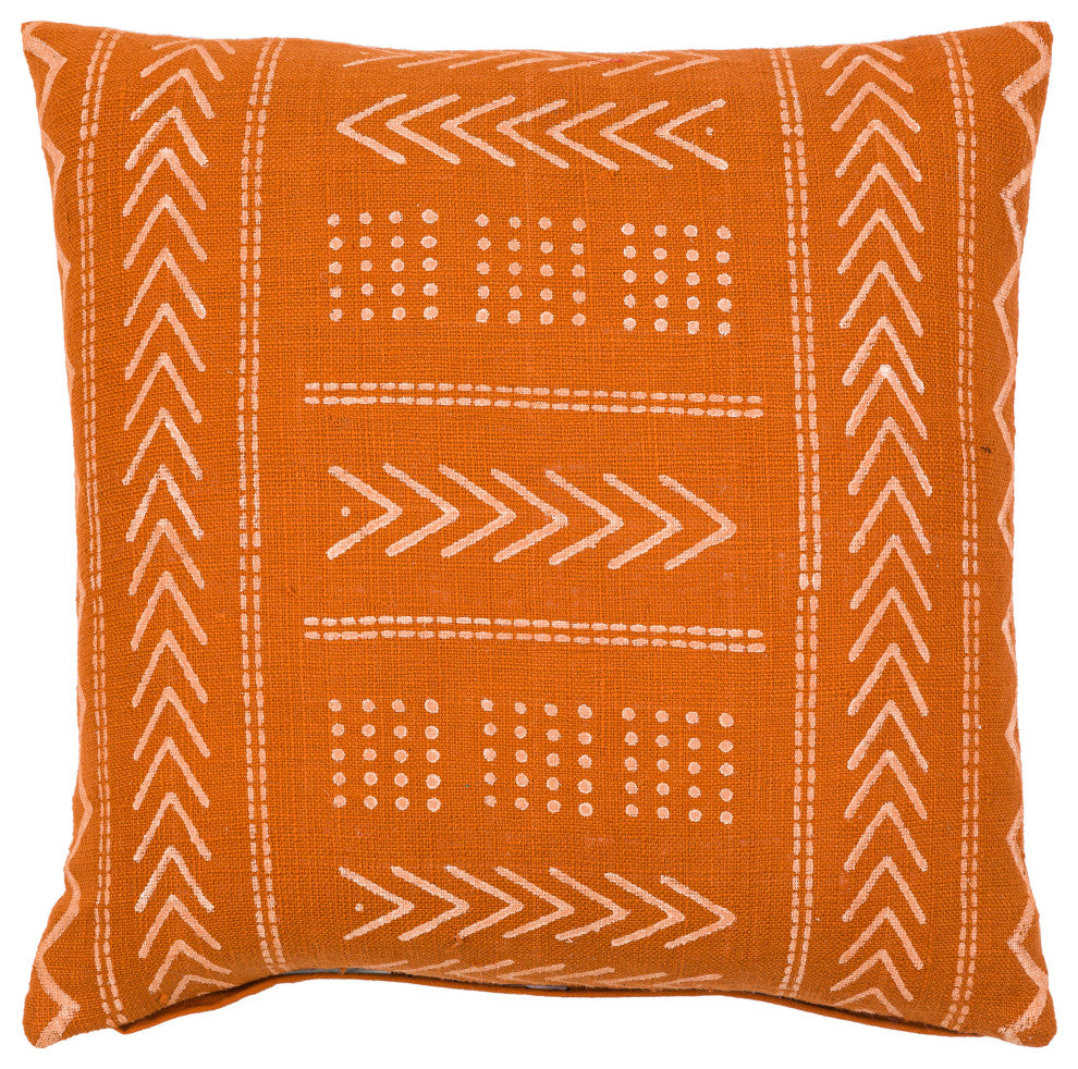 Surya Malian Brick Red Pillow Shell With Polyester Insert 18"H X 18"W