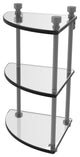 Foxtrot Three Tier Corner Glass Shelf, Matte Gray