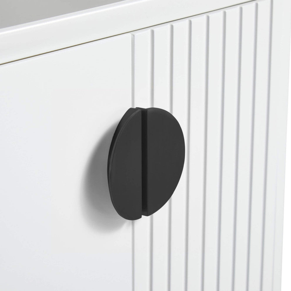 Venezian Single Bathroom Vanity, White, 30", Black Handles, One Sink