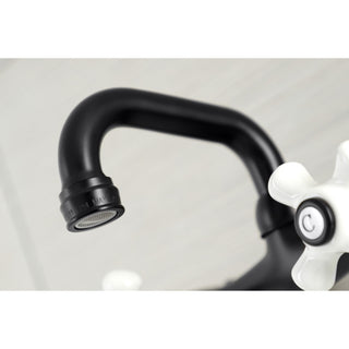 Kingston Brass KS612MB Two-Handle Wall Mount Bar Faucet, Matte Black