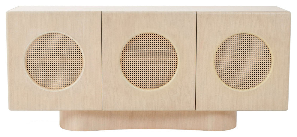 Kyoto Cane Buffet, Natural Ash Rattan Dining Buffet Table Sideboard