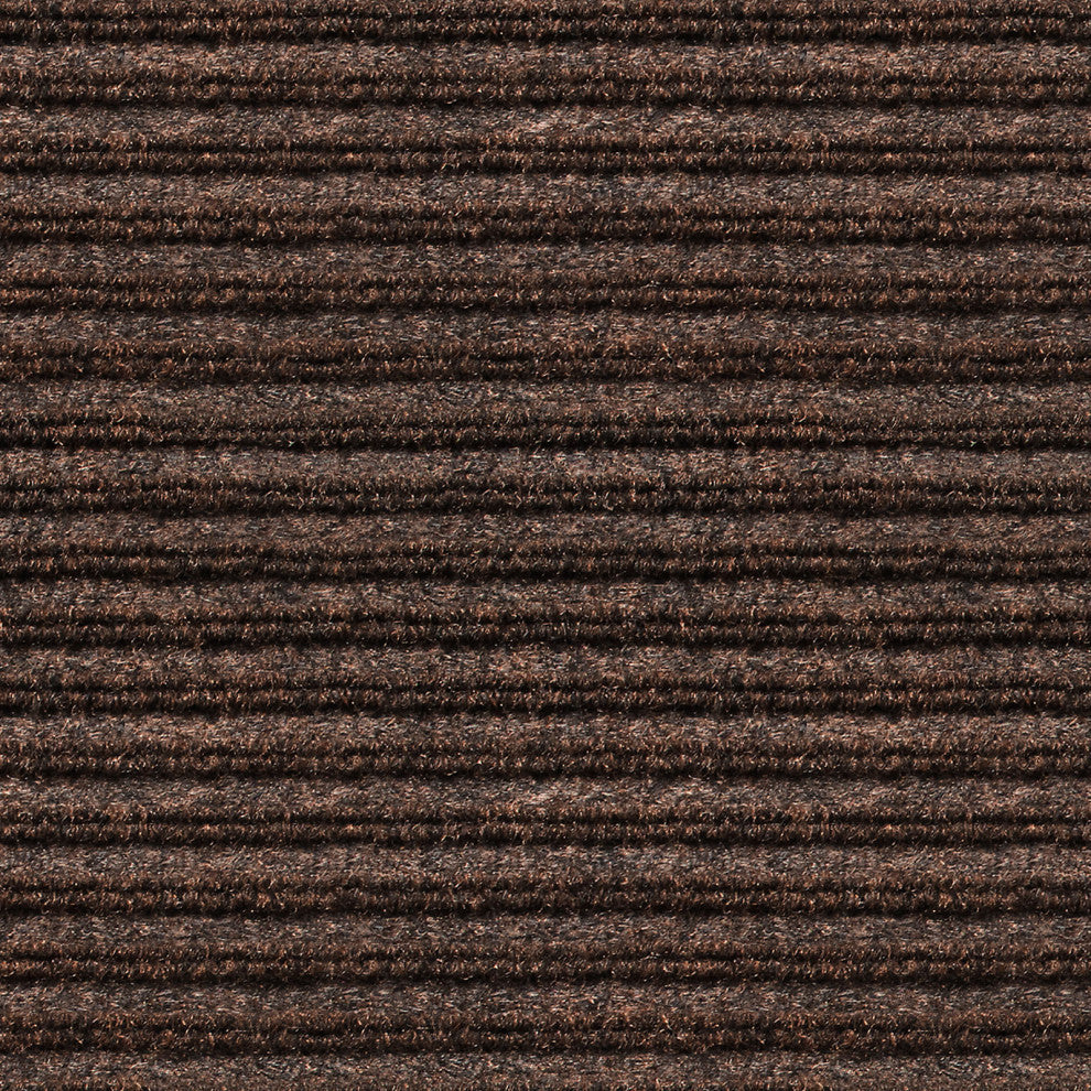 Indoor Outdoor Double-Ribbed Carpet WithSkid-Resistant Back Brown 6' X 10'