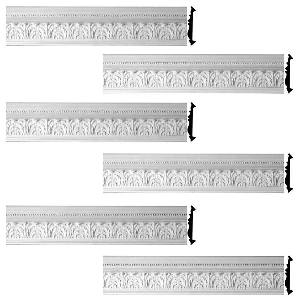Cornice White Urethane Etienne Ornate Design 6 Pcs   449.25" Length