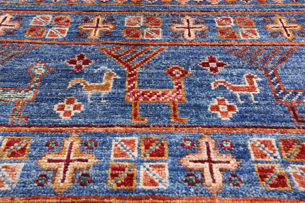 Persian Gabbeh Tribal Hand Knotted Rug 2' 11" X 4' 11" Q5405