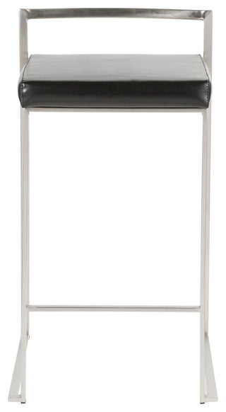 Lumisource Fuji Counter Stool, Set Of 2, Black