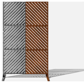 Alta Corten Steel Decorative Screen With Stand, Arrow