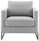 Accent Chair, Fabric, Metal, Black Gray, Modern, Living Lounge Hospitality
