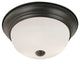 Trans Globe 2 Light Flush Mount in Rubbed Oil Bronze