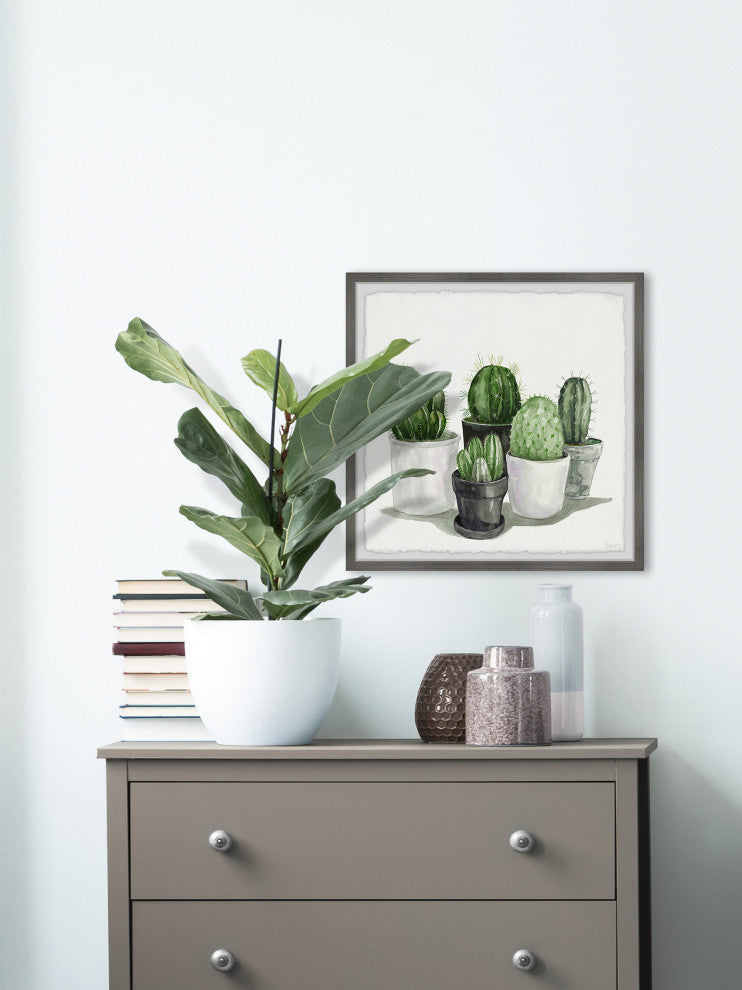 "Pointy Spikes Succulents" Framed Painting Print