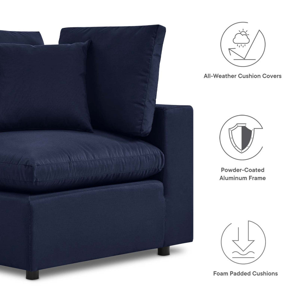 Modular Lounge Sectional Deep Sofa Set, Blue Navy, Modern, Outdoor Hospitality