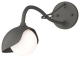 Brooklyn 1-Light Single Shade Sconce, Natural Iron, Natural Iron, Opal Glass