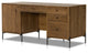 Eaton Executive Desk Amber Oak Resin, Dark Gunmetal