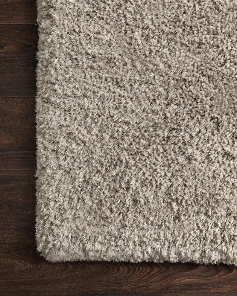 Hand Tufted Polyester Mila Shag Area Rug by Loloi II, Grey, 5'x7'6"