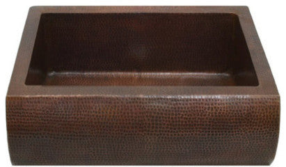 33" Copper Farmhouse Kitchen Sink Rounded Apron Front Farmhouse