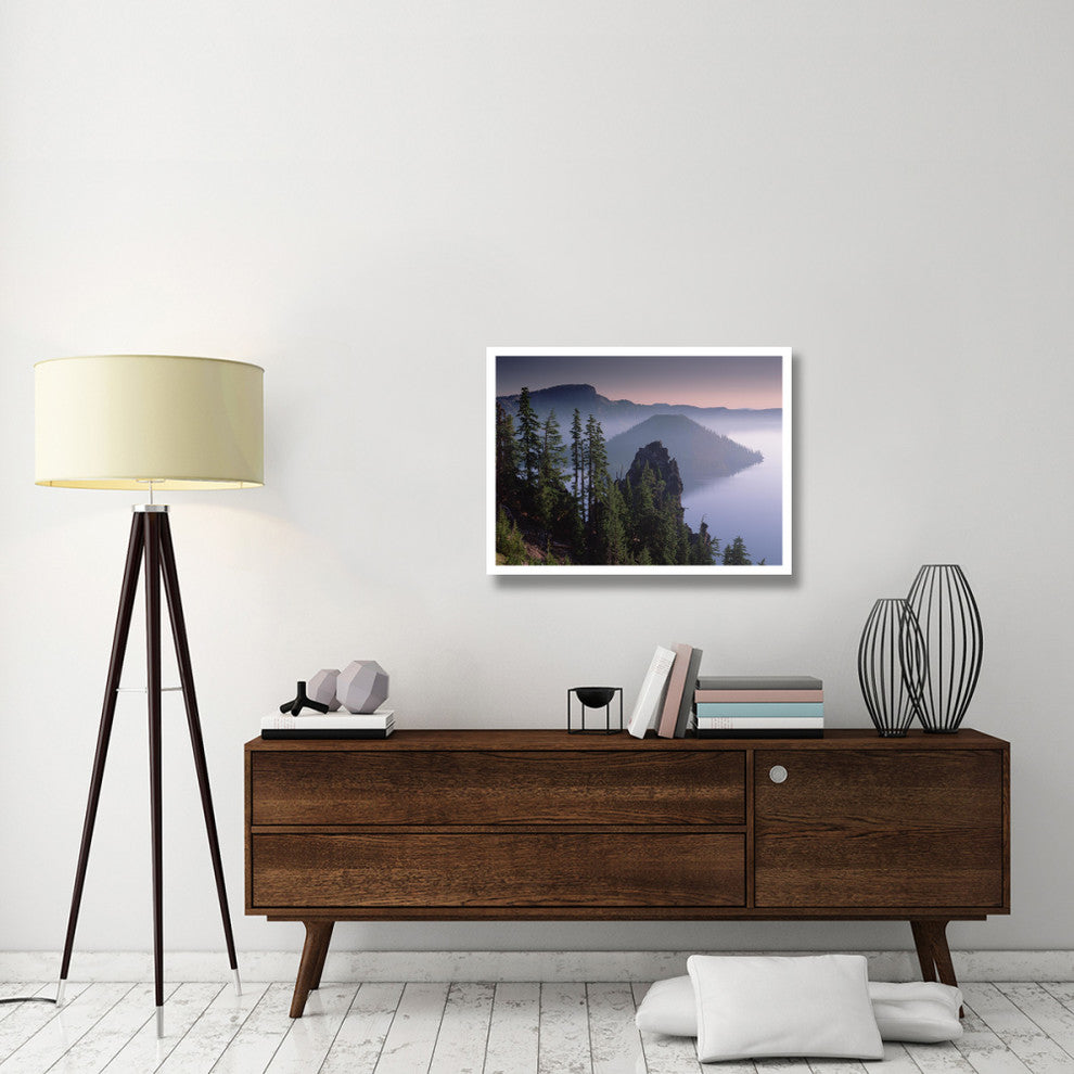 "Wizard Island in the center of Crater Lake, Crater Lake NP" Paper Art, 34"x26"