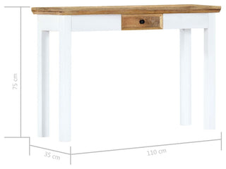 vidaXL Console Table Entryway Table Side Table White and Brown Solid Mango Wood