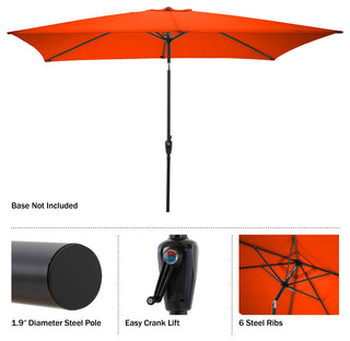Pure Garden 10' Rectangular Patio Umbrella, Orange
