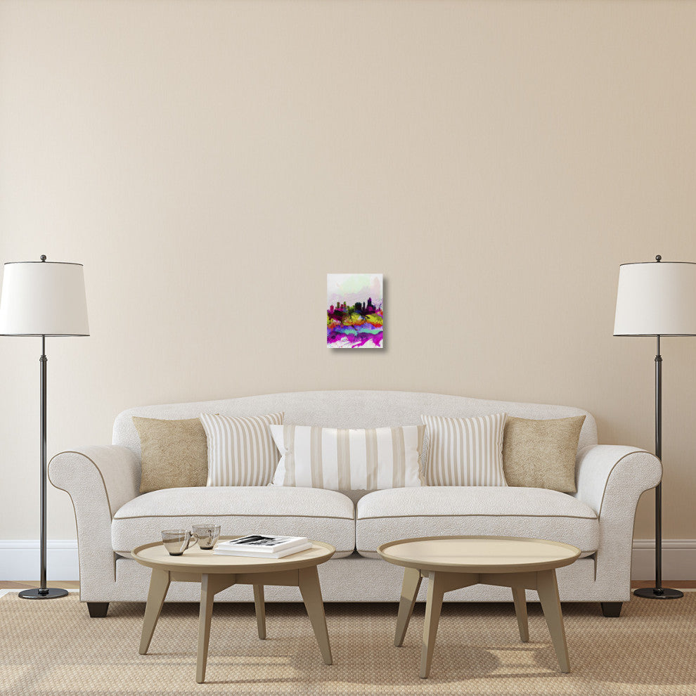 "Tulsa Watercolor Skyline" Fine Art Print