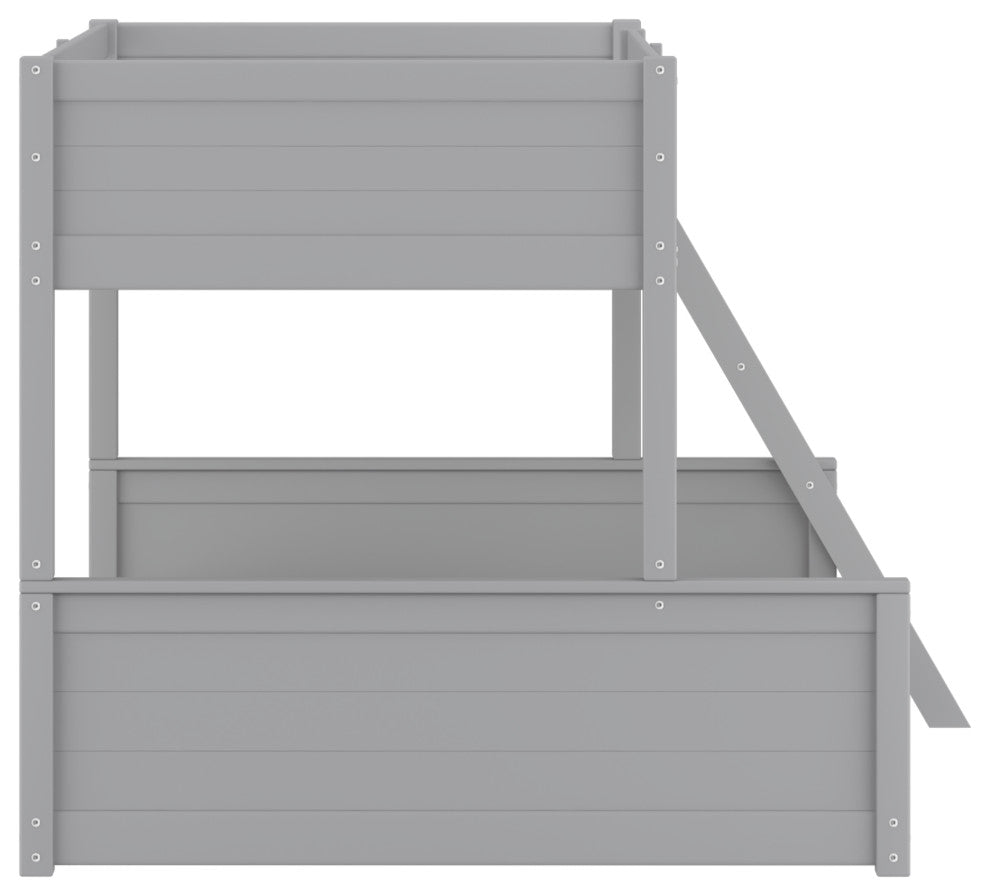 Hillsdale Capri Wood Twin Over Full Size Bunk Bed with Ladder