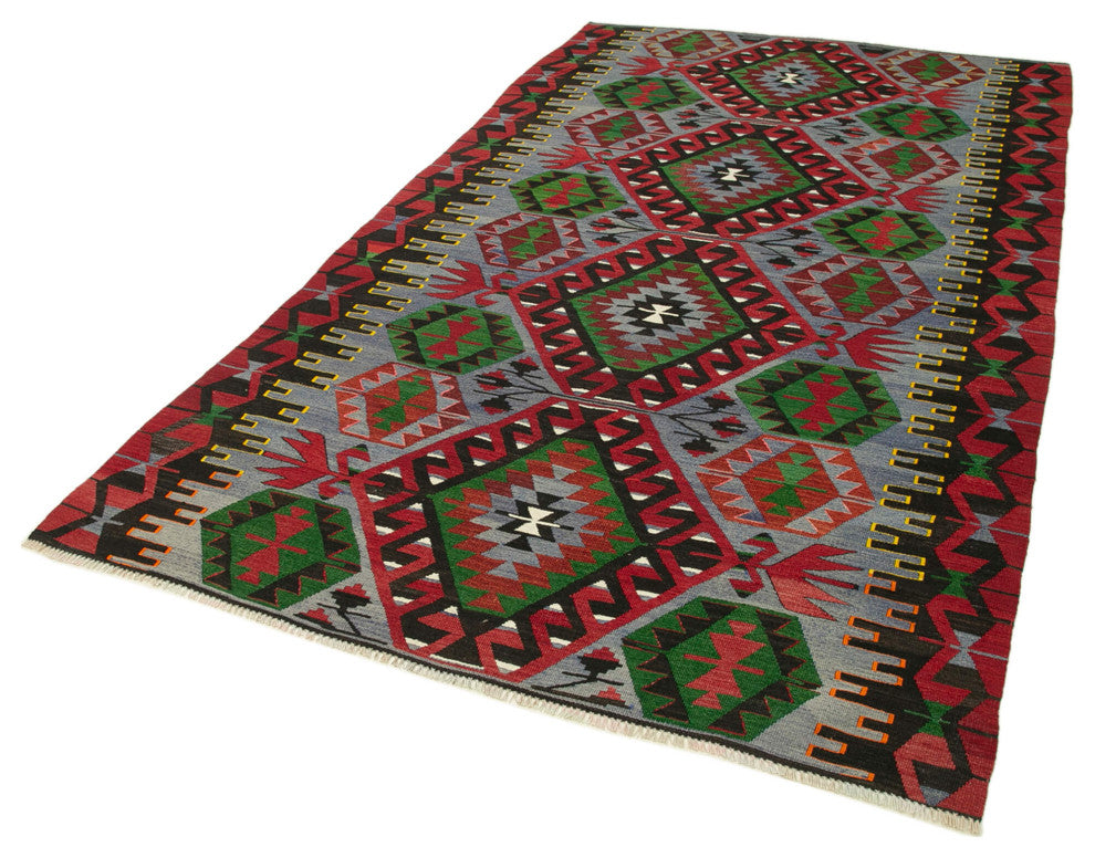 Rug N Carpet - Hand-knotted Turkish 5' 3'' x 9' 6'' Rustic Kilim Rug