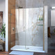 DreamLine Unidoor 58" to 59" Frameless Hinged Shower Door, Brushed Nickel
