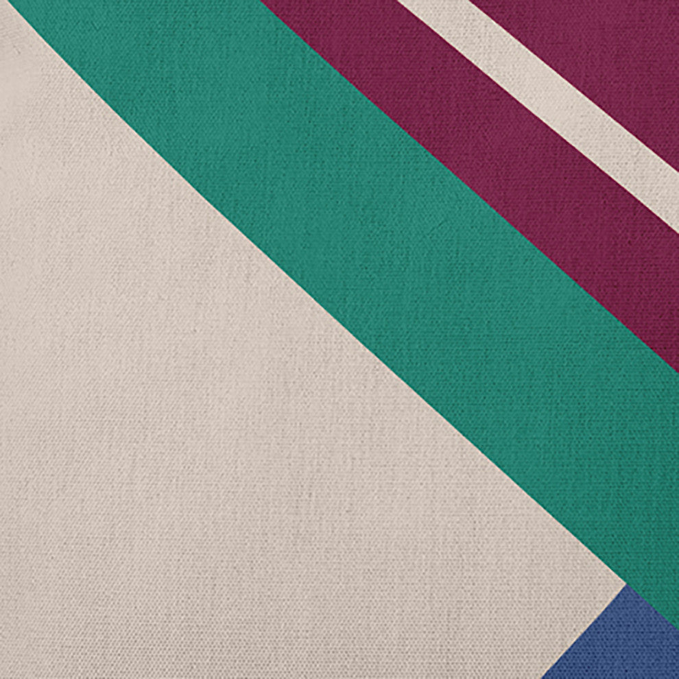 Bold Shapes Polyester Indoor Pillow, Maroon Red, 20"x20"