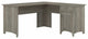 L-Shaped Desk, Storage Drawers & 1-Door Cabinet With Inner Shelf, Driftwood Gray