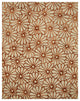 Hand-Tufted Wool and Viscose Ivory Transitional Trellis Sunflower Rug, 8'9x11'9