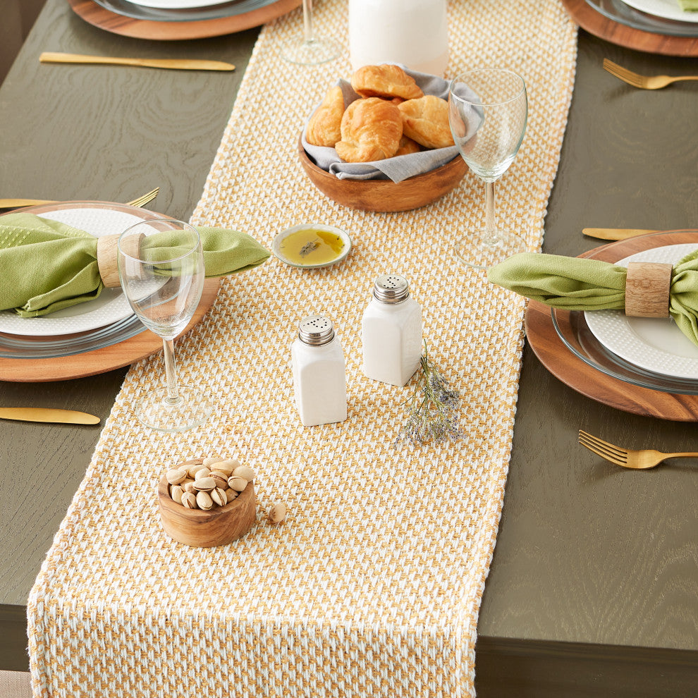 Honey Gold Woven Table Runner 15x108