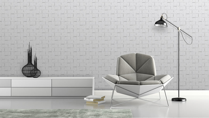 Silver Foil Geometric Wallpaper