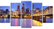 Skyline across the Willamette River, Cityscape Canvas Print, 60"x32", 5 Panels