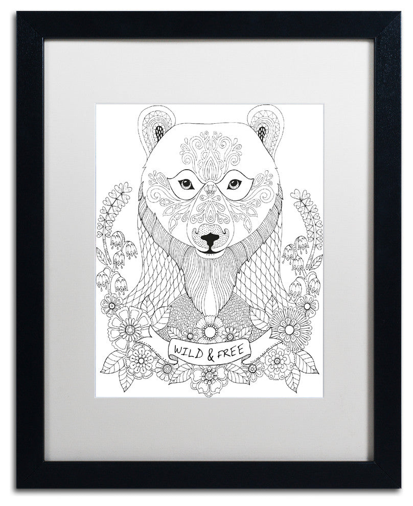 Hello Angel 'Animals 4' Art, Black Frame, 20"x16", White Matte