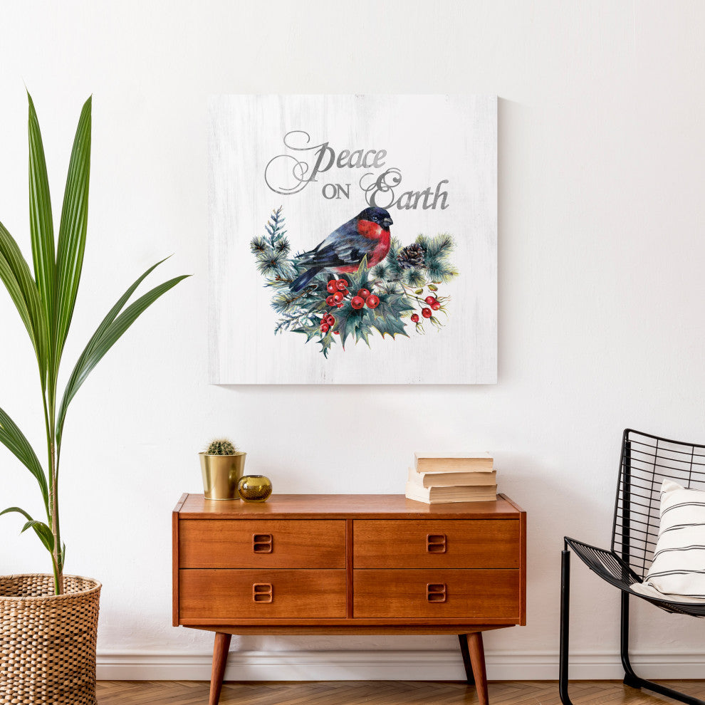 Peace On Earth Bird 24x24 Canvas Wall Art