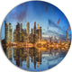 Singapore Skyline And View Of Marina Bay, Disc Metal Artwork, 23"