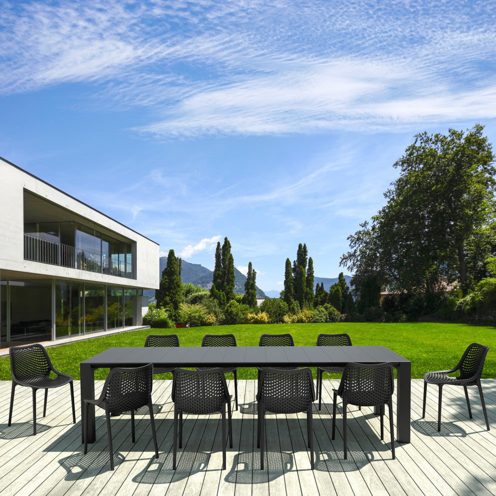 Air Extension Dining Set 11-Piece Black
