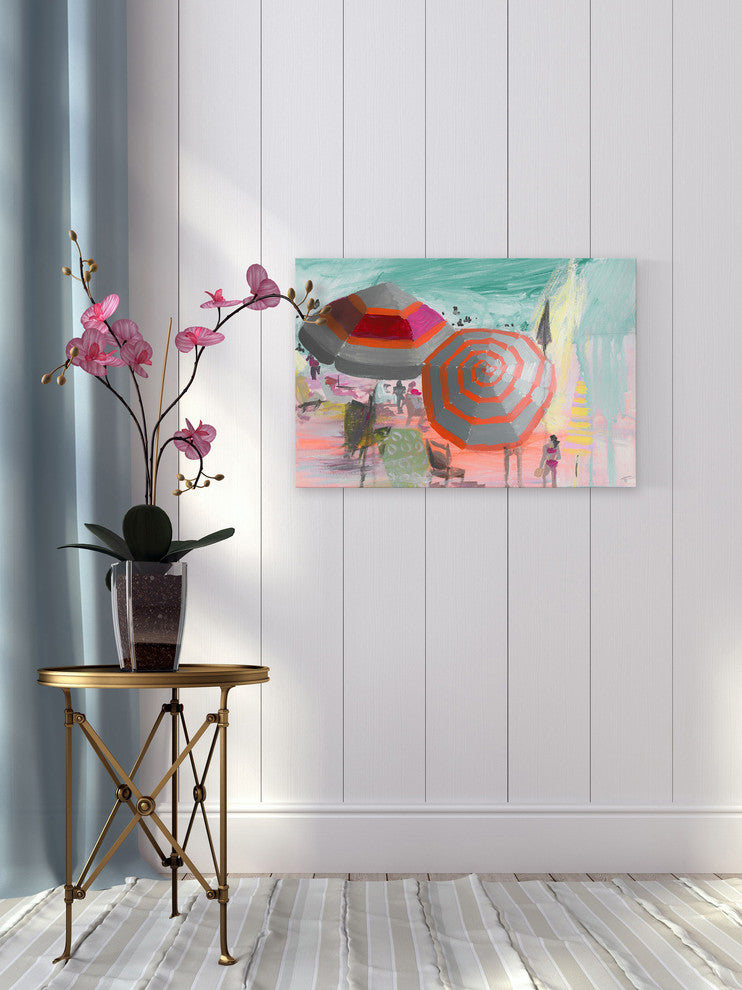 "Beach Festivities" Painting Print on Wrapped Canvas, 24"x16"