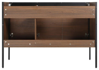 Oakville Bath Vanity, Ceramic Sink, Walnut Ebony, 48 Inch, Black Hardware