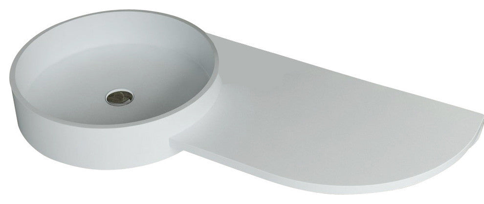 ADM Circular Wall Mounted Sink, White, 32", Matte White