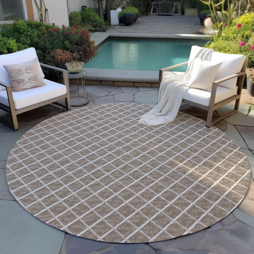 Indoor/Outdoor York YO1 Taupe Machine Washable 10' x 10' Rug