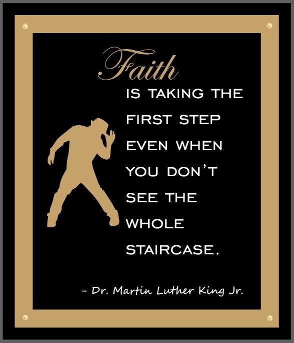 Led Light Wood Picture Frame Martin Luther King Jr. Sign, Faith