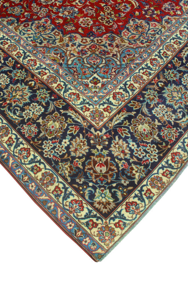 Fine Vintage Distressed Justin Red/Navy Rug, 10'5x16'7