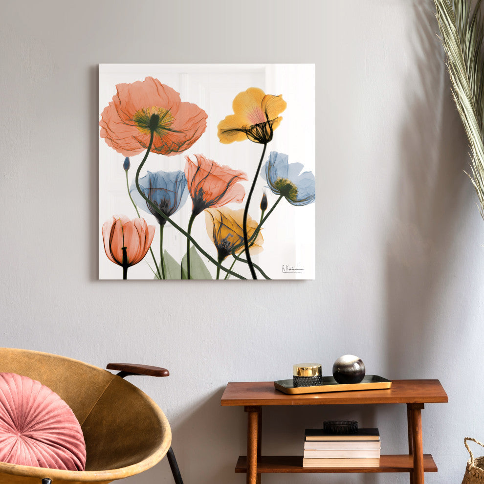 "Flowers and Ferns"Frameless Free Floating Panel Graphic Wall Art, 24"x24"