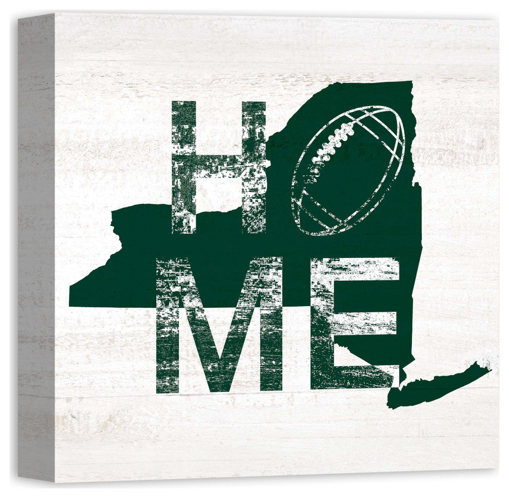 New York Football State Pride 16x16 Canvas Wall Art, Green