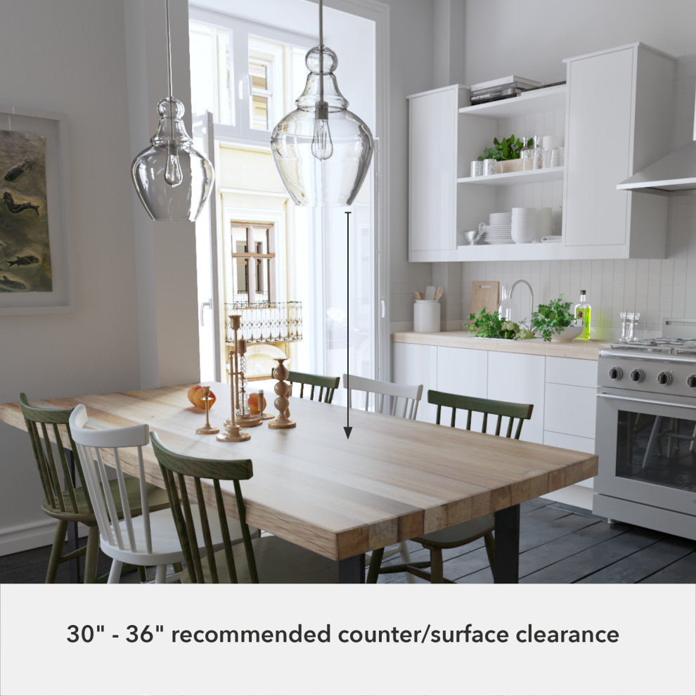 Hunter Maple Park Brushed Nickel 1 Light Pendant Ceiling Light